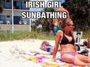 irish girl sunbathing pale