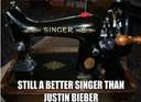 Singer Sowing machine better Singer than Justin Bieber