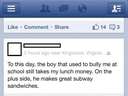 to this day the boy bullying me at school still takes my lunch money