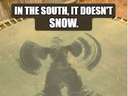 in the South, it doesnt snow