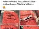 Asked my kid to vacuum seal and label the hamburger meat