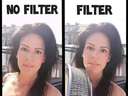 An image of a girl without vs with a filter